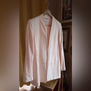Calvin Klein Light Blush Open Front Blazer Size 10 Minimalist Office Jacket